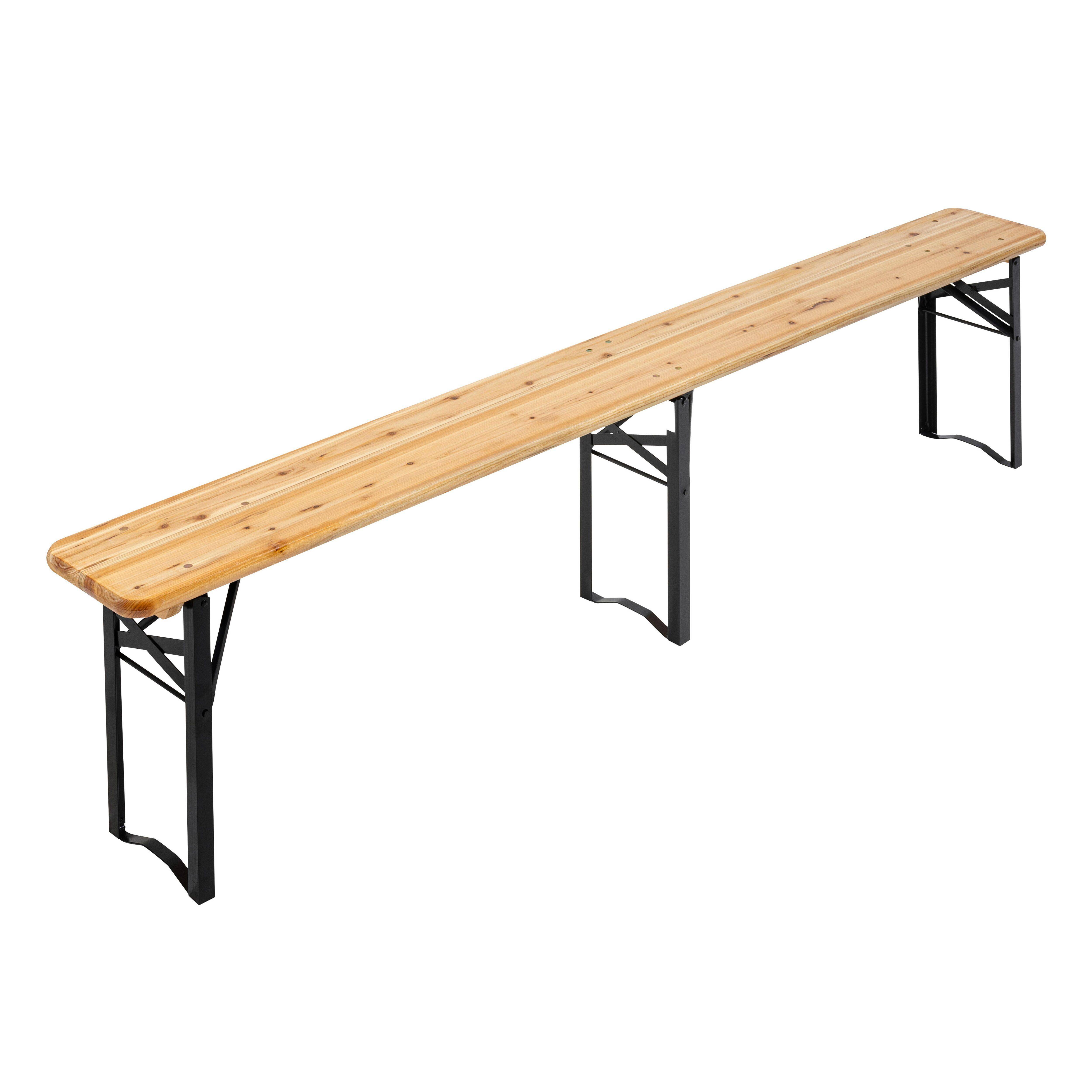 Oviala - Ensemble brasserie table et 2 bancs pliants en bois 180 cm Munich - Oviala - Image 5