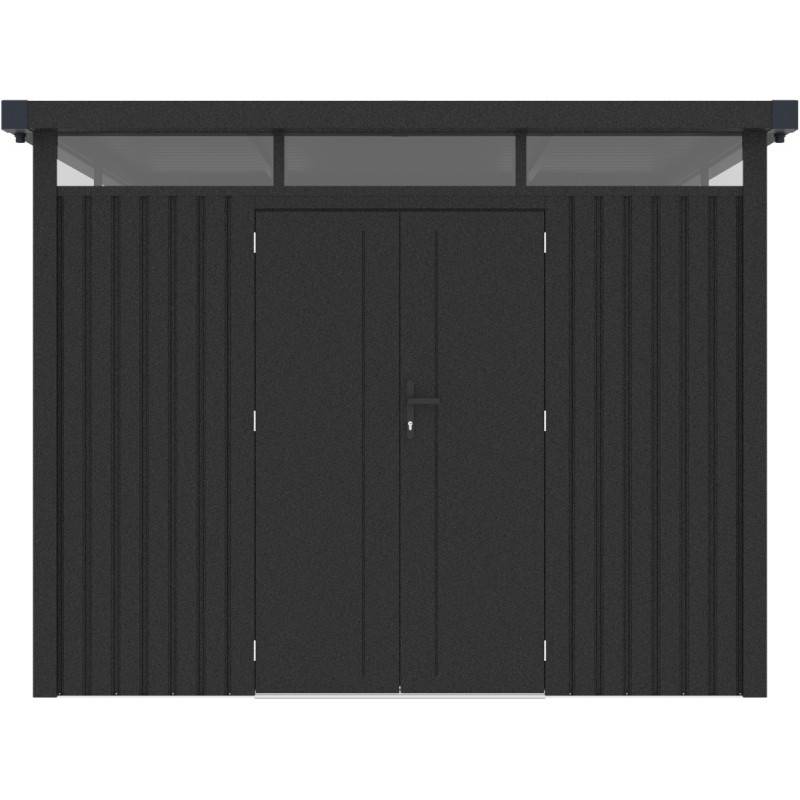 X-Metal - Abri de jardin en acier galvanisé 6,76 m² toit plat gris X-Metal Kosto avec kit d'ancrage - Image 5