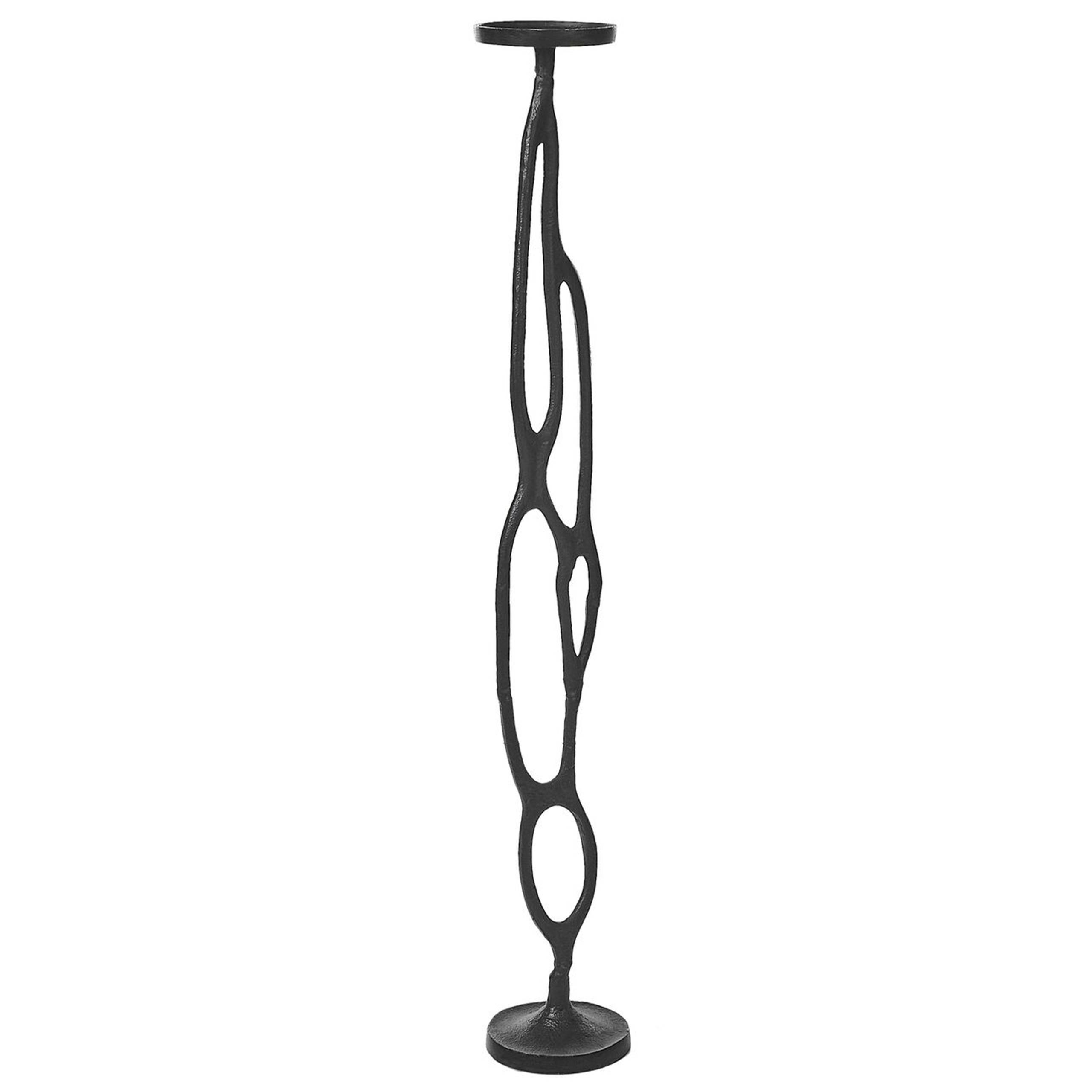Beliani - Bougeoir Aluminium Noir BUNI - 13x13x84- Beliani - Image 4