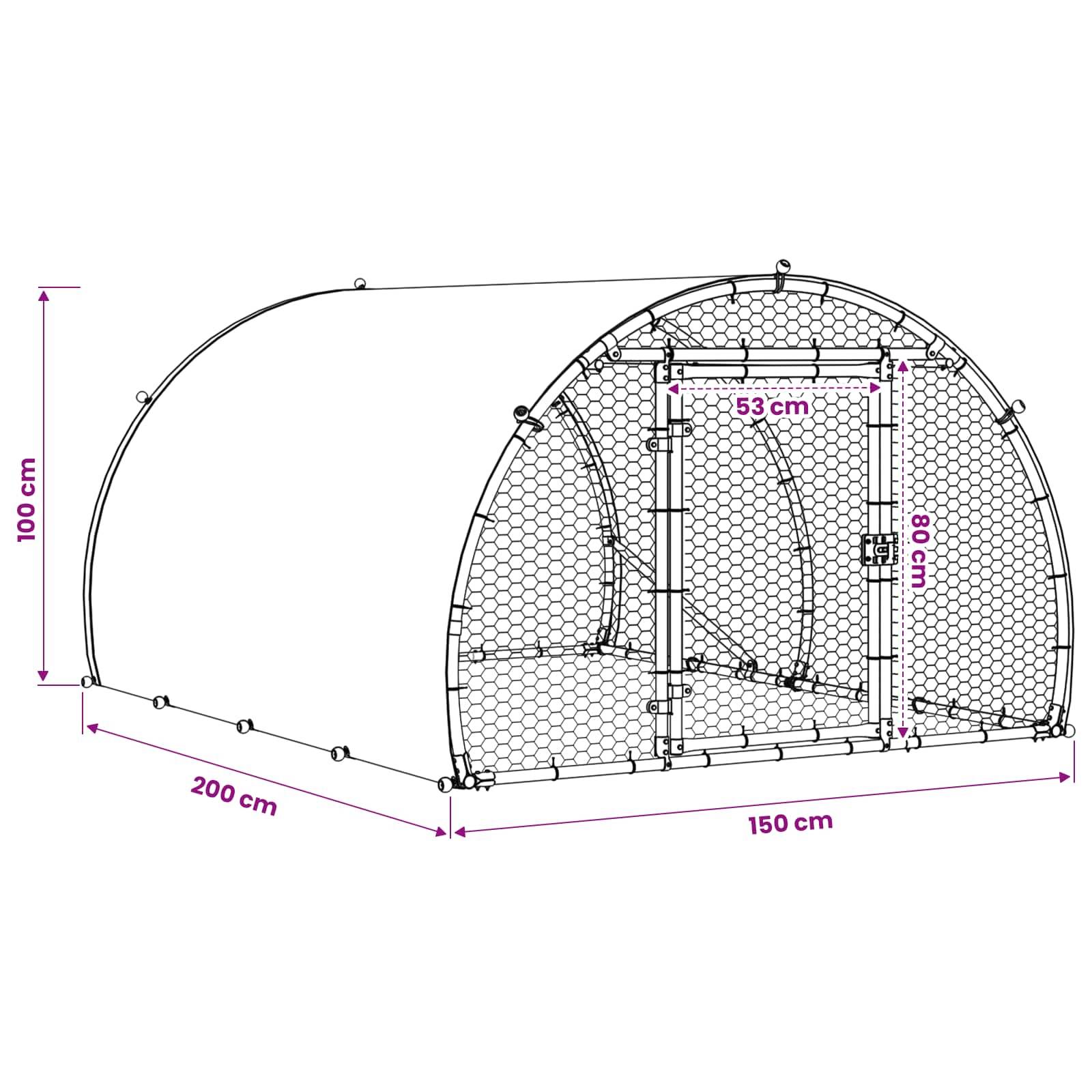Vidaxl - Poulailler Argenté 200 x 150 x 100 cm Acier galvanisé vidaXL 42042524 - Image 3