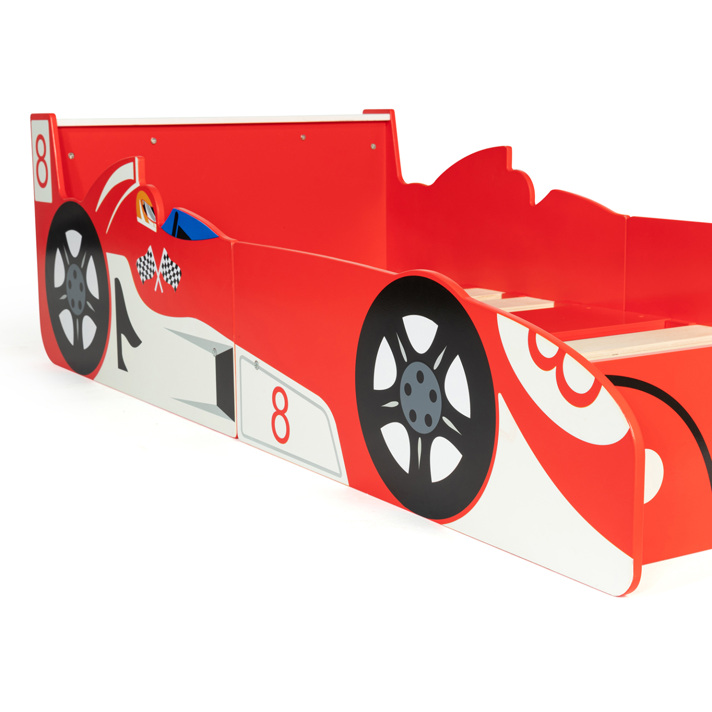 Lit enfant voiture formule 1 TEDDI 70 x 140 CM rouge - Image 4