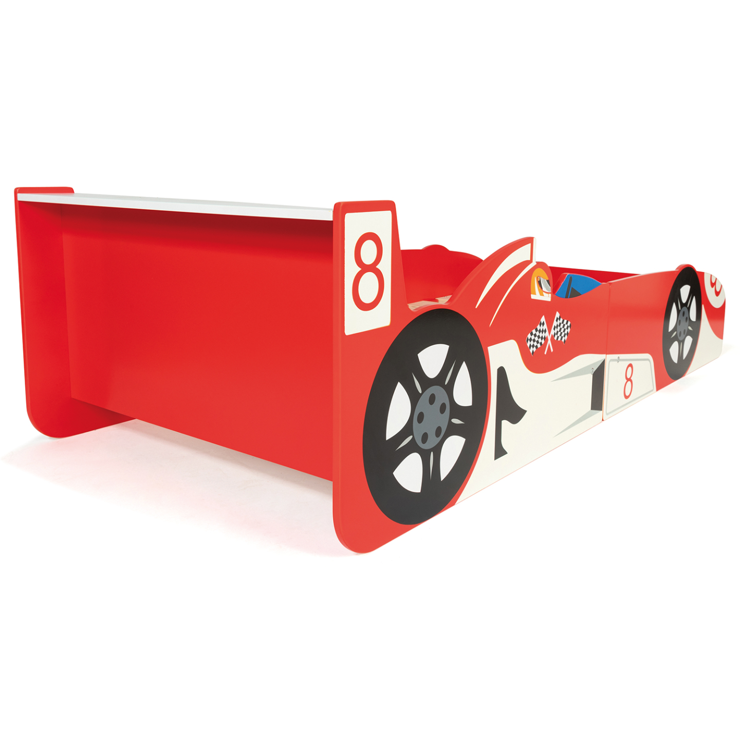 Lit enfant voiture formule 1 TEDDI 70 x 140 CM rouge - Image 6