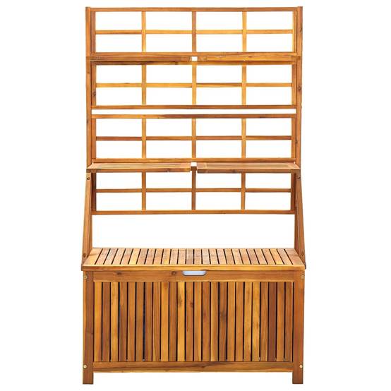 Boîte de rangement avec treillis bois acacia naturel 99 x 55 x 160 cm - PANGIVO - Image 3