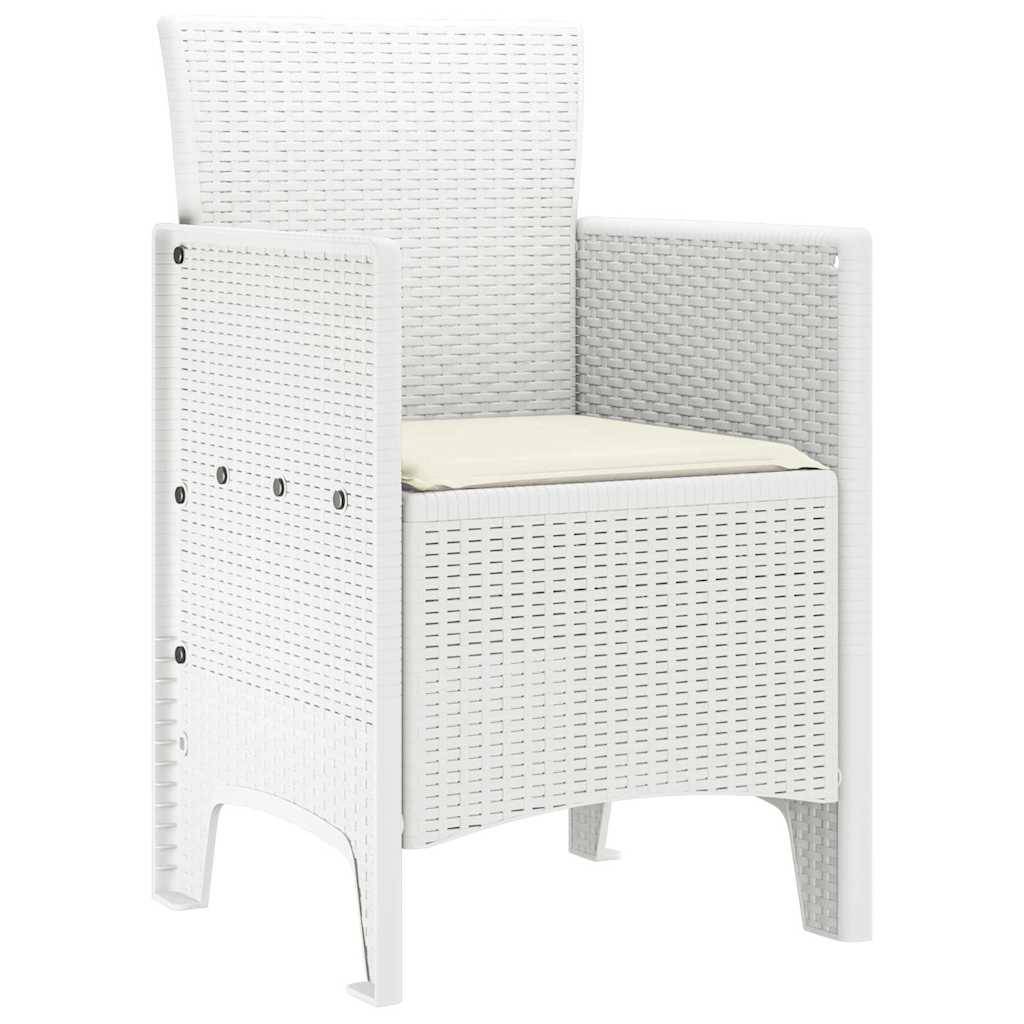 Chaise de jardin polypropylène blanc 53 x 49 x 85 cm, Poids :13kg - PANGIVO - Image 4
