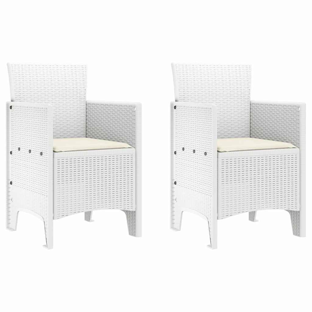 Chaise de jardin polypropylène blanc 53 x 49 x 85 cm, Poids :13kg - PANGIVO - Image 2