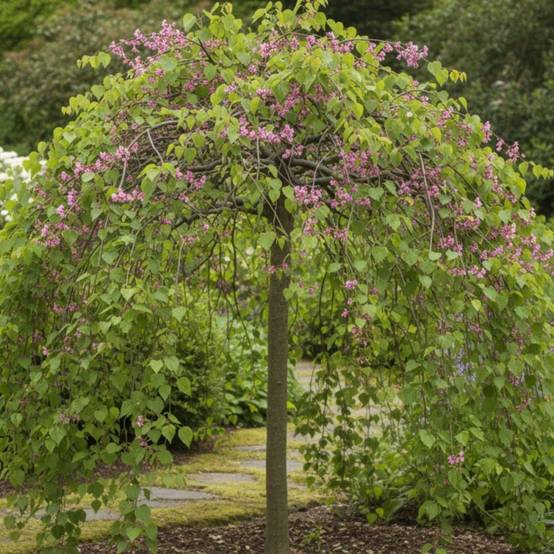 Cercis du Canada Cascading Hearts, Arbre de Judée, Gainier du Canada à fleurs Rose - feuillage Caduc - Pot de 15L - Baliveau- hauteur à maturité De 3 - Image 2