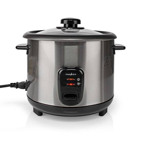 Cuiseur à Riz 1.5 Litres 500W Bol amovible Acier inoxydable anti-adhésif NEDIS - Image 1