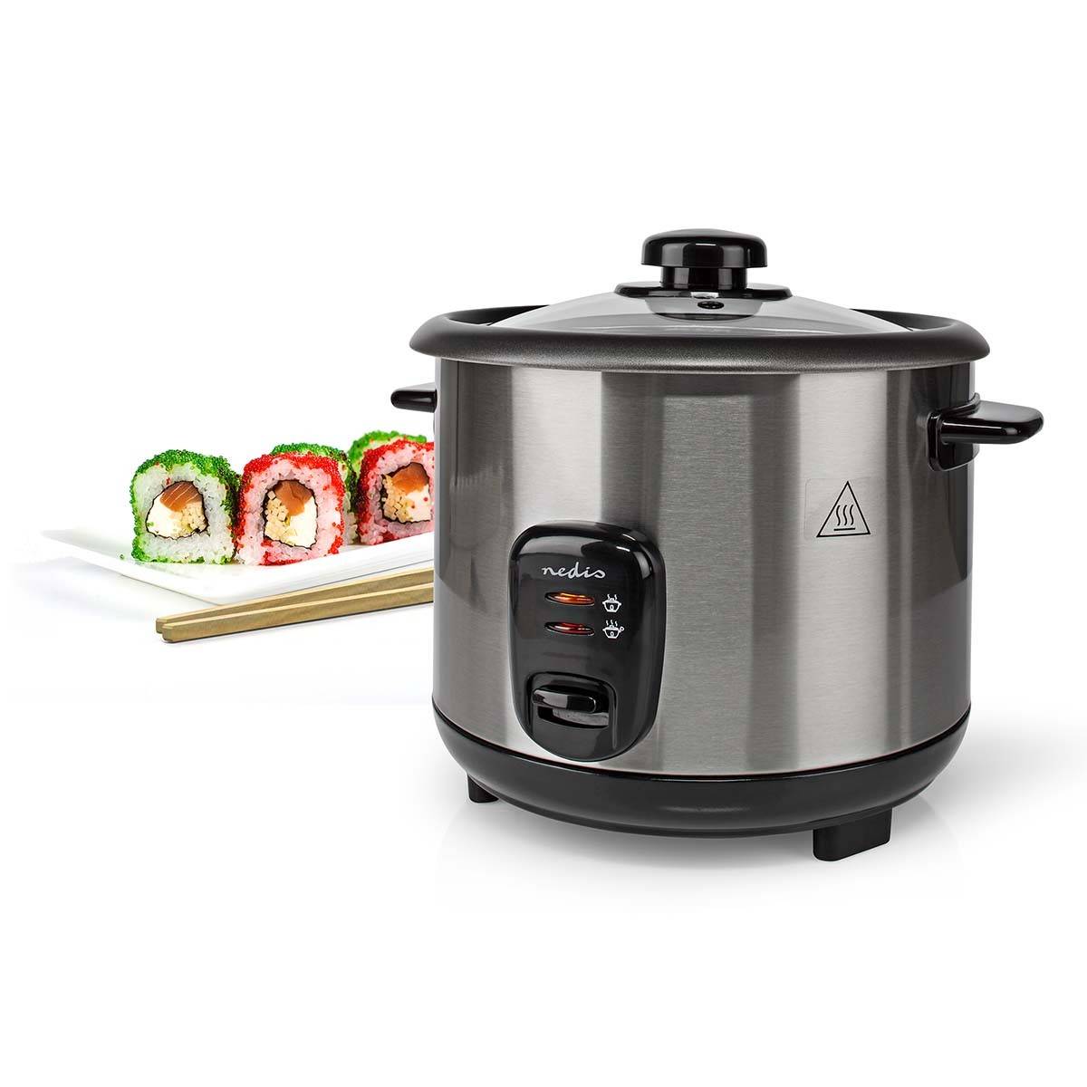 Cuiseur à Riz 1.5 Litres 500W Bol amovible Acier inoxydable anti-adhésif NEDIS - Image 2