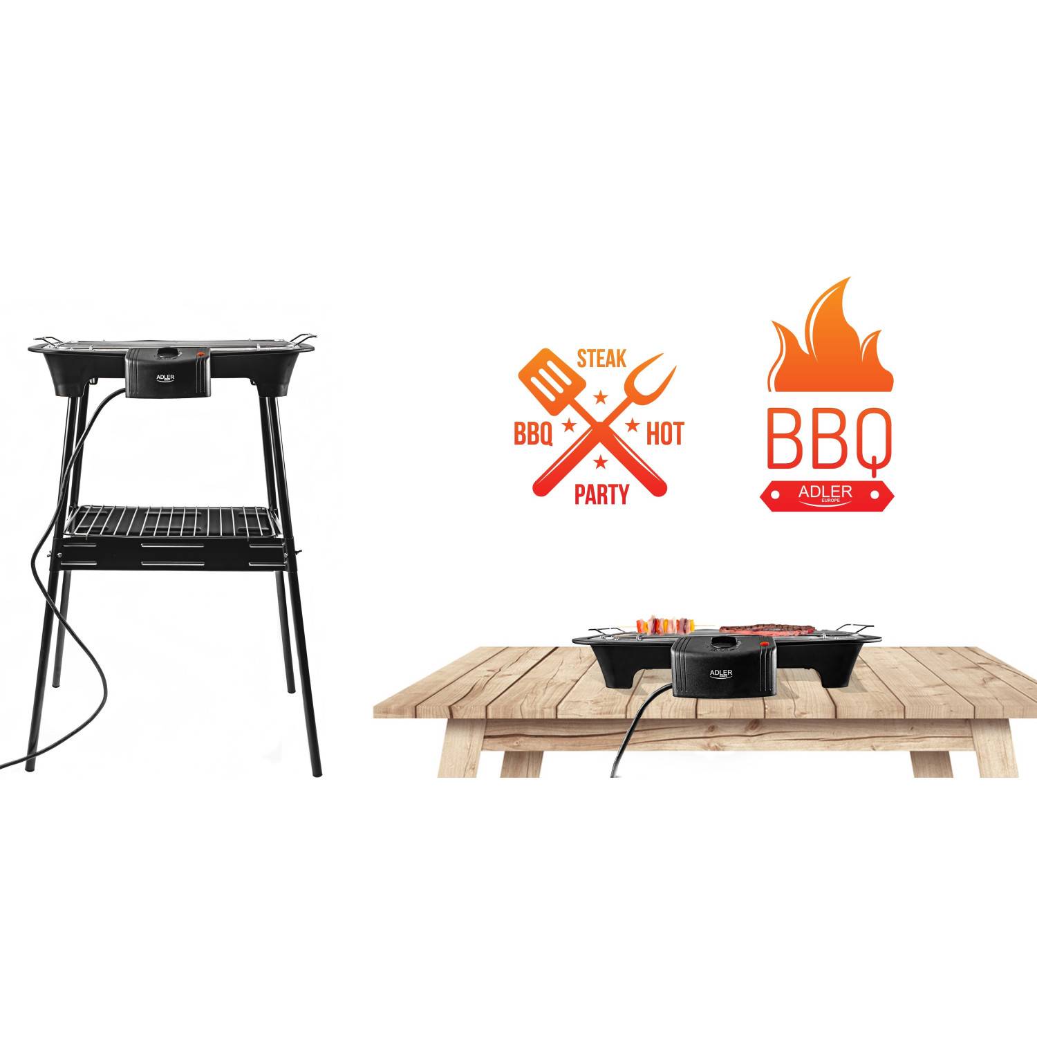 Adler AD 6602 Grill électrique-Barbecue avec chauffage amovible - 2000W - Image 2