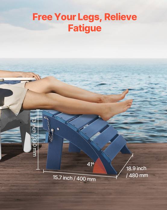 VEVOR Repose-pieds pliable Adirondack, PEHD, 400x480x330mm, bleu. - Image 5