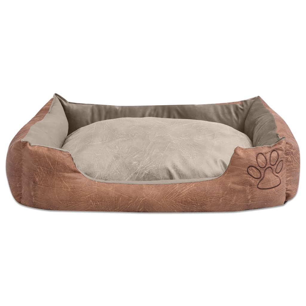 Vidaxl - Lit pour chiens avec coussin Cuir artificiel PU Taille XXL Beige vidaXL 170429 - Image 2