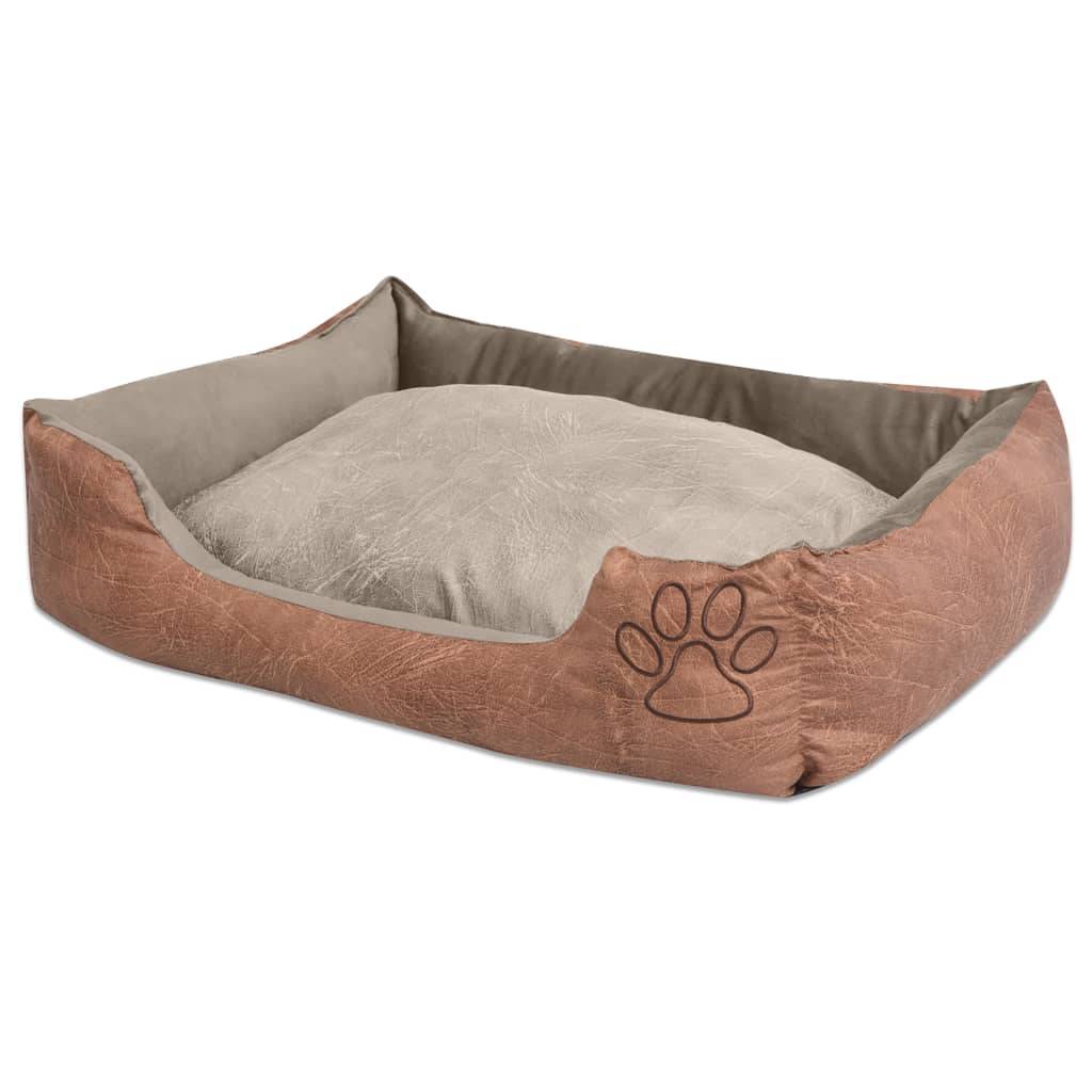 Vidaxl - Lit pour chiens avec coussin Cuir artificiel PU Taille XXL Beige vidaXL 170429 - Image 1