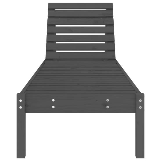 Chaise Longue Extérieure Bois Massif Pin Traité Terrasse Gris – ComfortXL Outdoor Living - Image 3