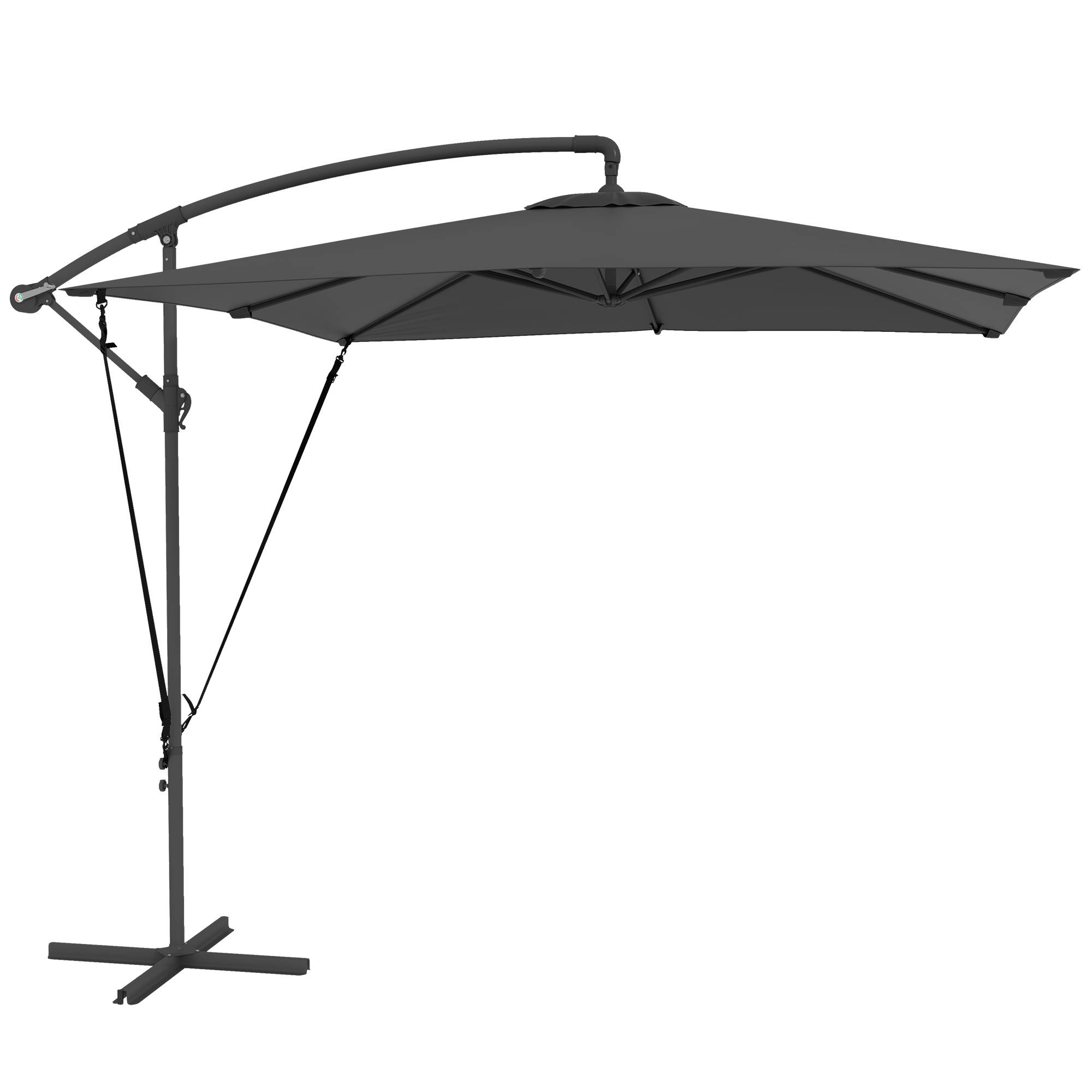 PANGIVO - Parasol déporté en polyester et métal gris foncé 247 x 247 x 256 cm - PANGIVO - Image 1