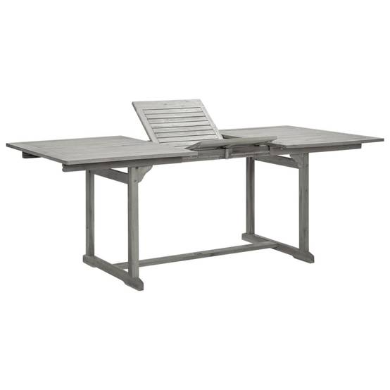 ComfortXL - Table Extensible de Jardin Grise 150-200cm en Bois d'Acacia avec Trou Parasol – ComfortXL Outdoor Living - Image 1