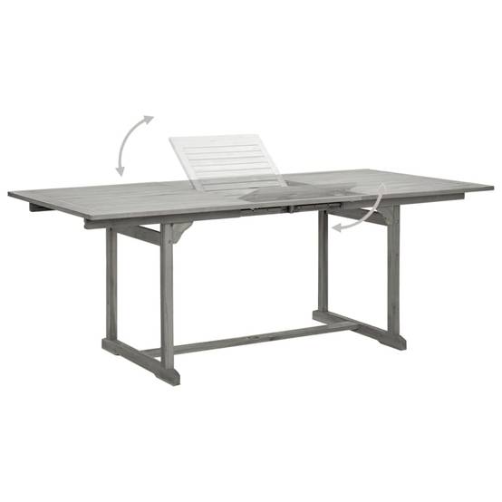 ComfortXL - Table Extensible de Jardin Grise 150-200cm en Bois d'Acacia avec Trou Parasol – ComfortXL Outdoor Living - Image 4