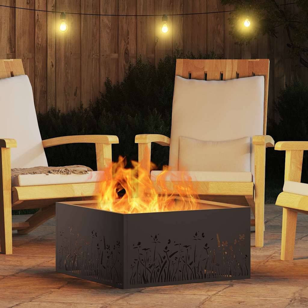 ComfortXL - Brasero de jardin carré en acier design moderne 60x60cm Noir – ComfortXL Outdoor Living - Image 4