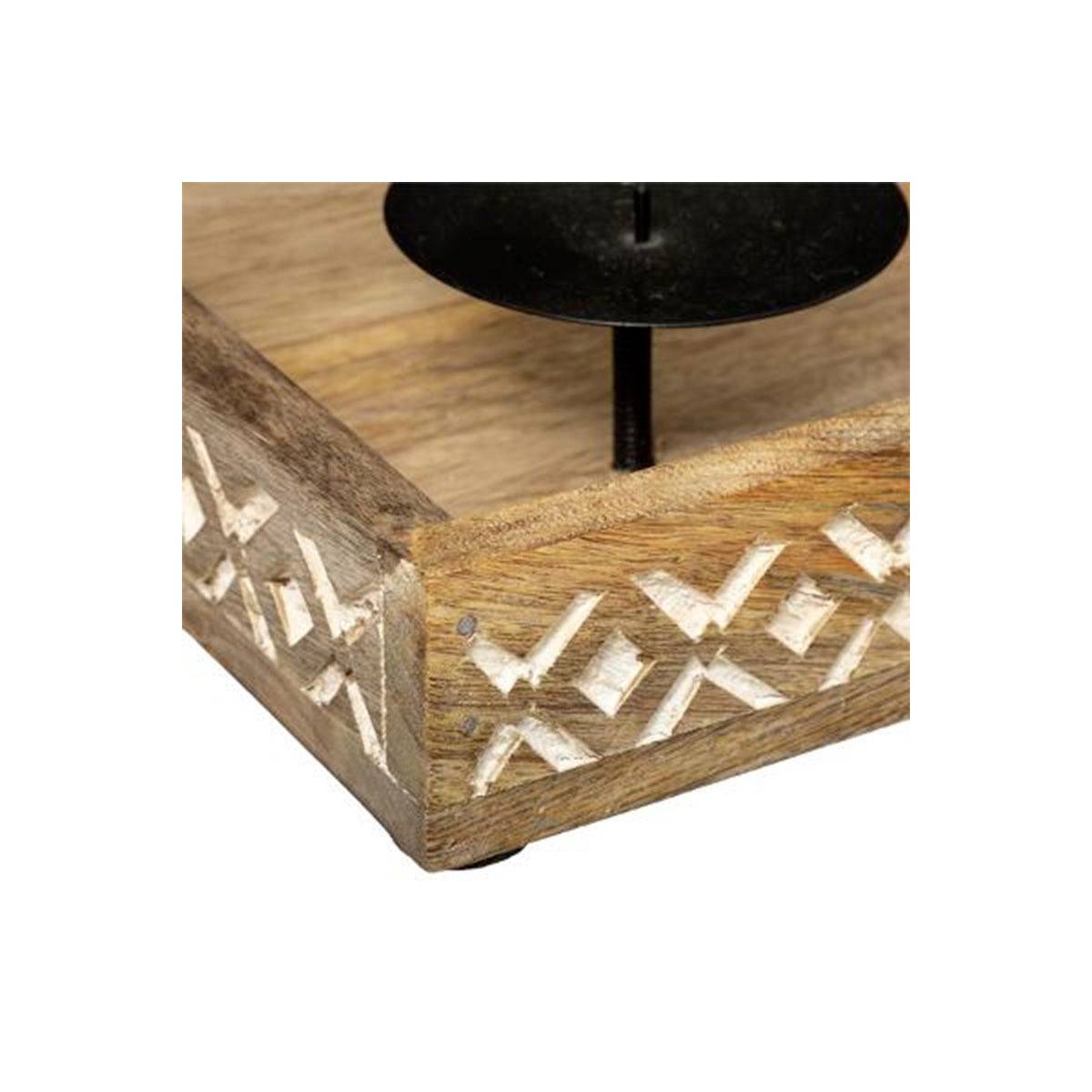 Photophore en Bois "Hacienda" 35cm Naturel - Image 2