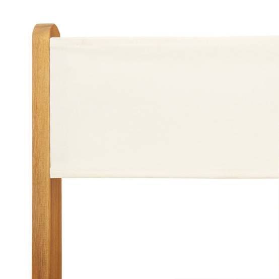 Ensemble de bistro 3 pcs | Mobilier d'extérieur blanc crème tissu et bois massif Maison Chic - Image 9