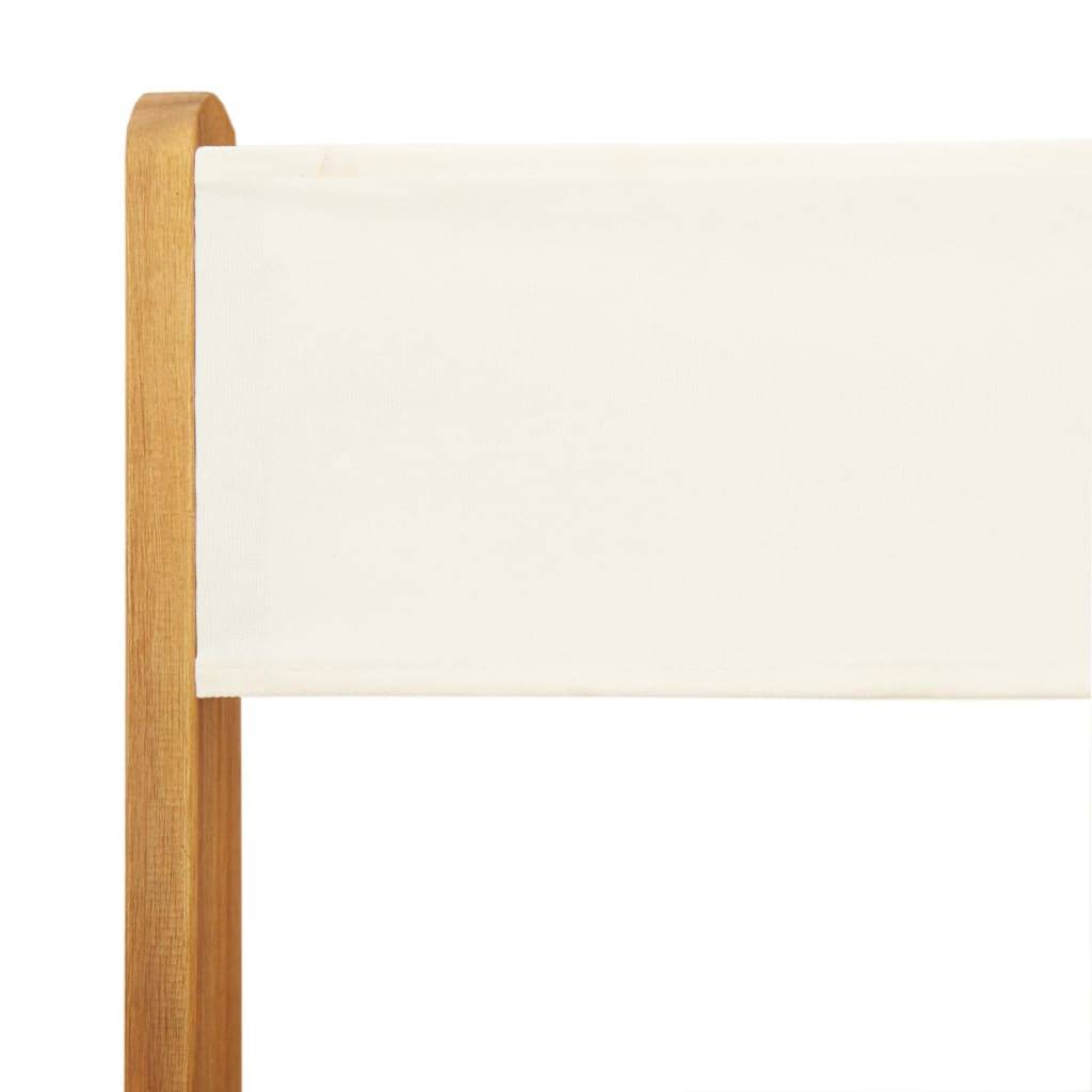 Ensemble de bistro 3 pcs | Mobilier d'extérieur blanc crème tissu et bois massif Maison Chic - Image 9