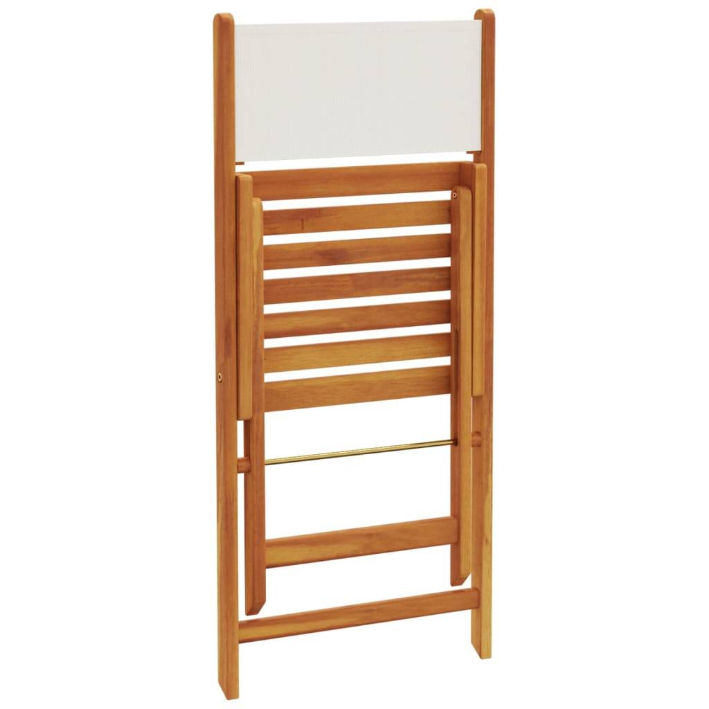 Ensemble de bistro 3 pcs | Mobilier d'extérieur blanc crème tissu et bois massif Maison Chic - Image 7