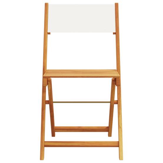 Ensemble de bistro 3 pcs | Mobilier d'extérieur blanc crème tissu et bois massif Maison Chic - Image 4
