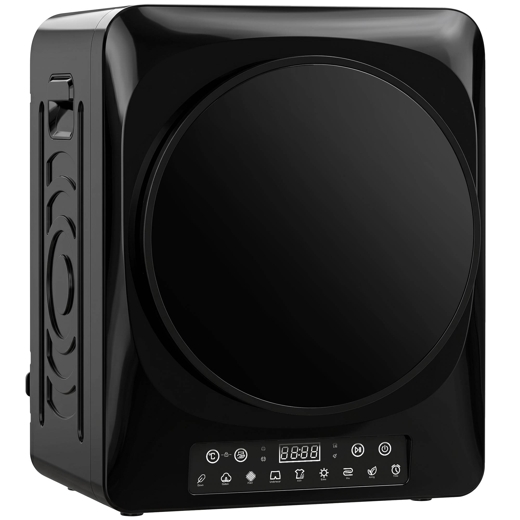 Sèche-linge à évacuation compact 1000W modes extra-sec et ECO, réglages minuterie et température, noir - Image 1