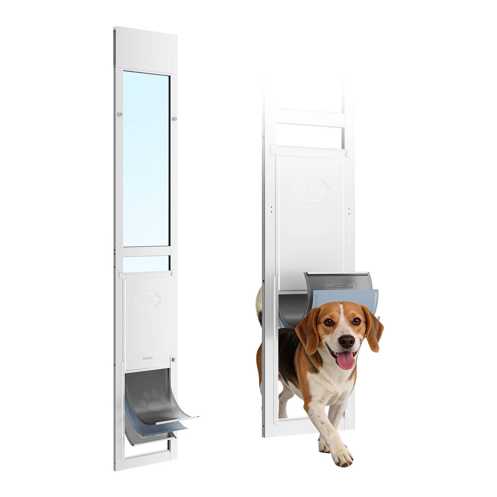 VEVOR Chatière pour Porte Coulissante en Verre Chien et Chat Taille L avec Rabat - Image 1