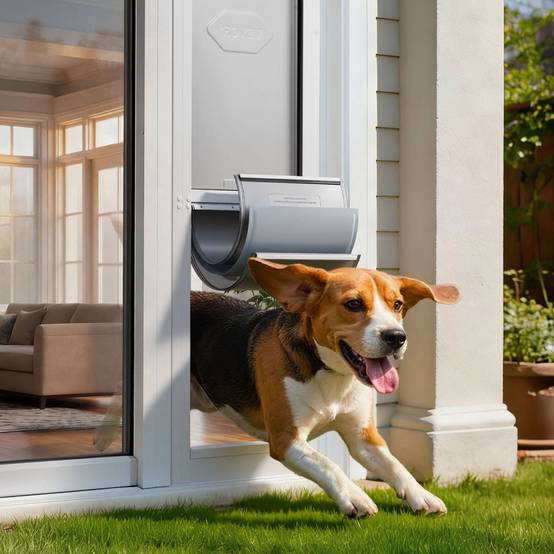 VEVOR Chatière pour Porte Coulissante en Verre Chien et Chat Taille L avec Rabat - Image 8