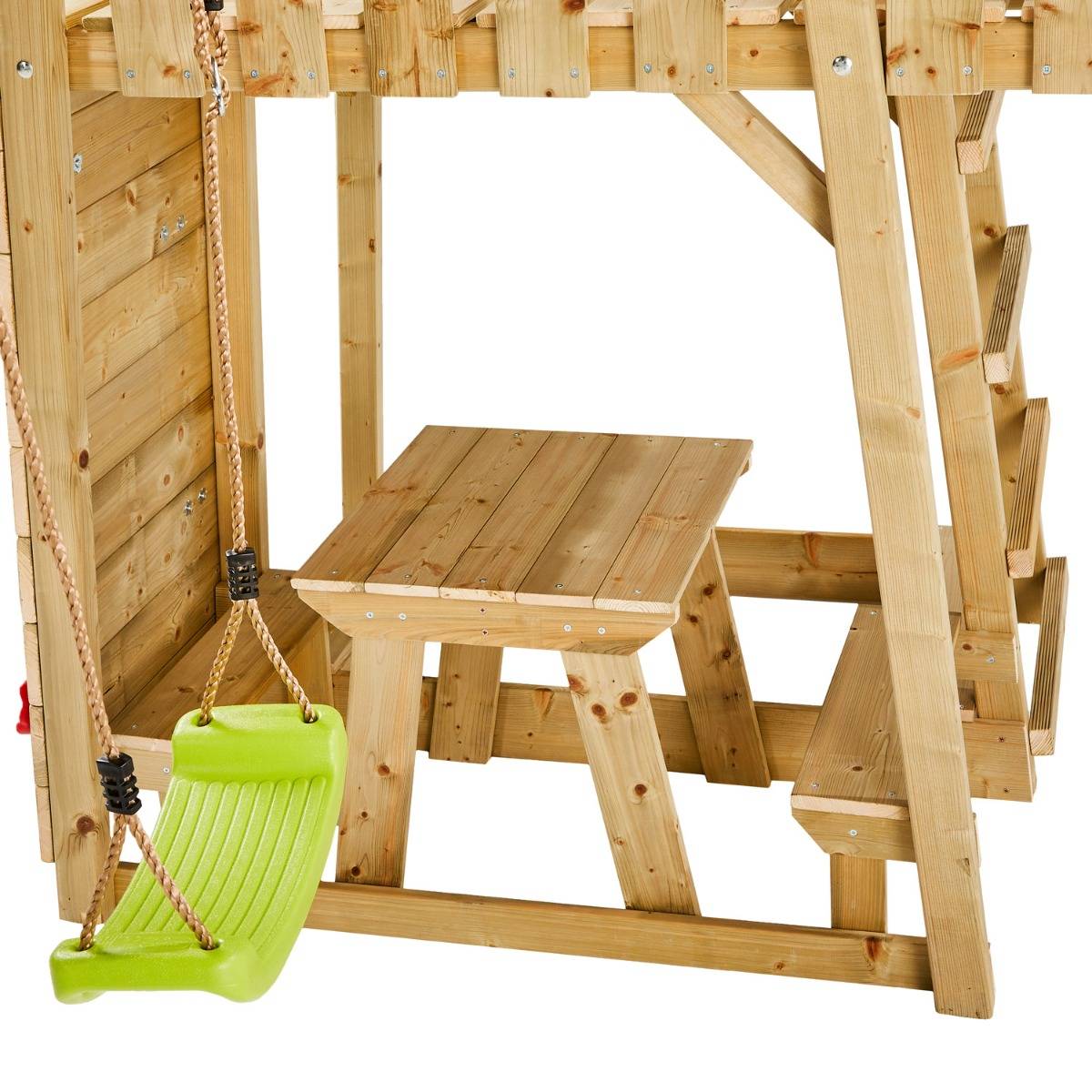Kangui - Aire de jeux bois, 2 balançoires, toboggan, escalade, bac à sable, table WOODI Kangui - Image 8