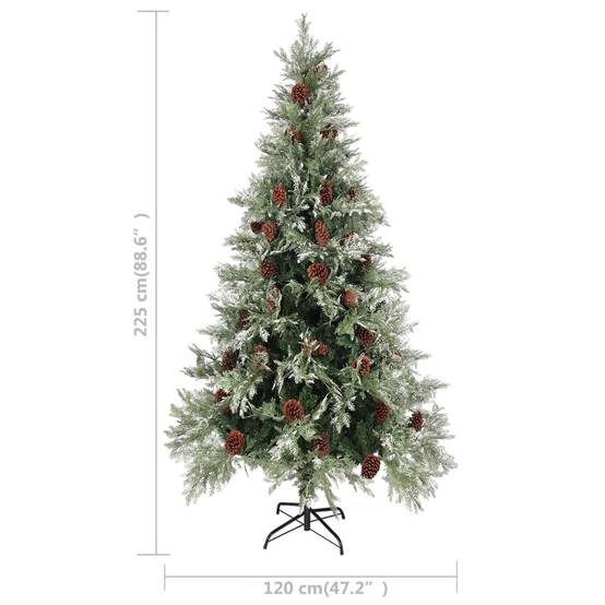 ComfortXL - Sapin de Noël artificiel effet neige PVC/PE avec pommes de pin 225 cm – ComfortXL Outdoor Living - Image 5