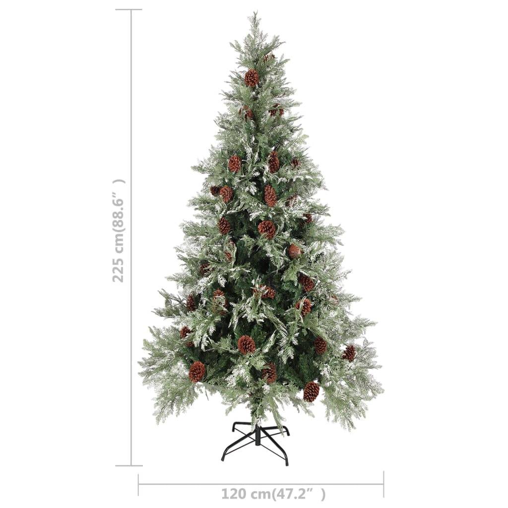 ComfortXL - Sapin de Noël artificiel effet neige PVC/PE avec pommes de pin 225 cm – ComfortXL Outdoor Living - Image 5