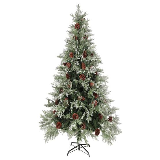 ComfortXL - Sapin de Noël artificiel effet neige PVC/PE avec pommes de pin 225 cm – ComfortXL Outdoor Living - Image 2