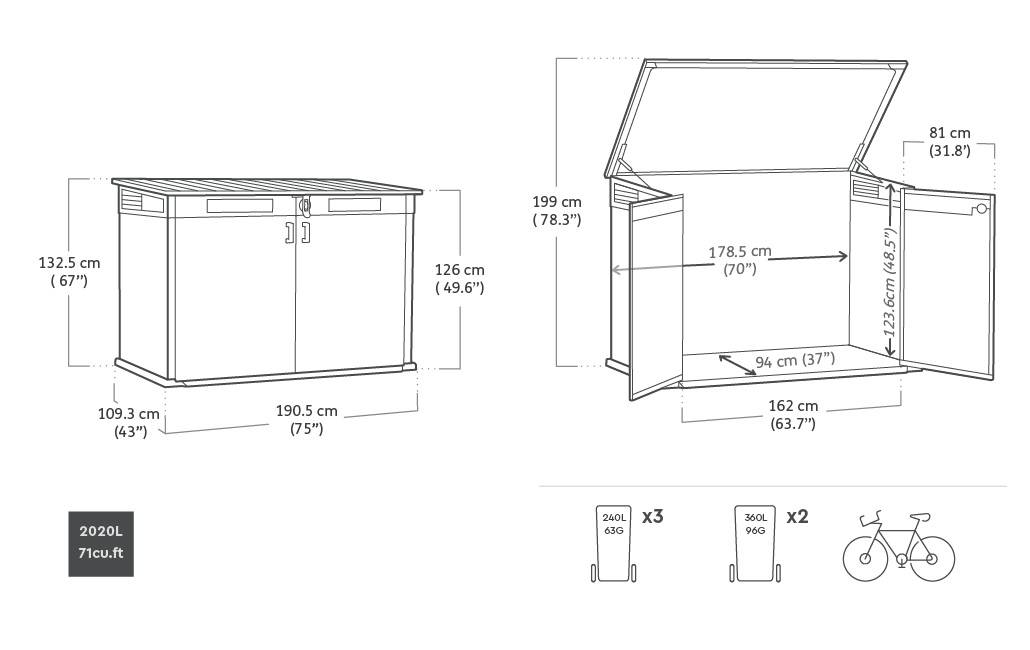 Keter - Coffre de rangement pour jardin Signature 2020L - Aspect bois Douglas - KETER - Image 6