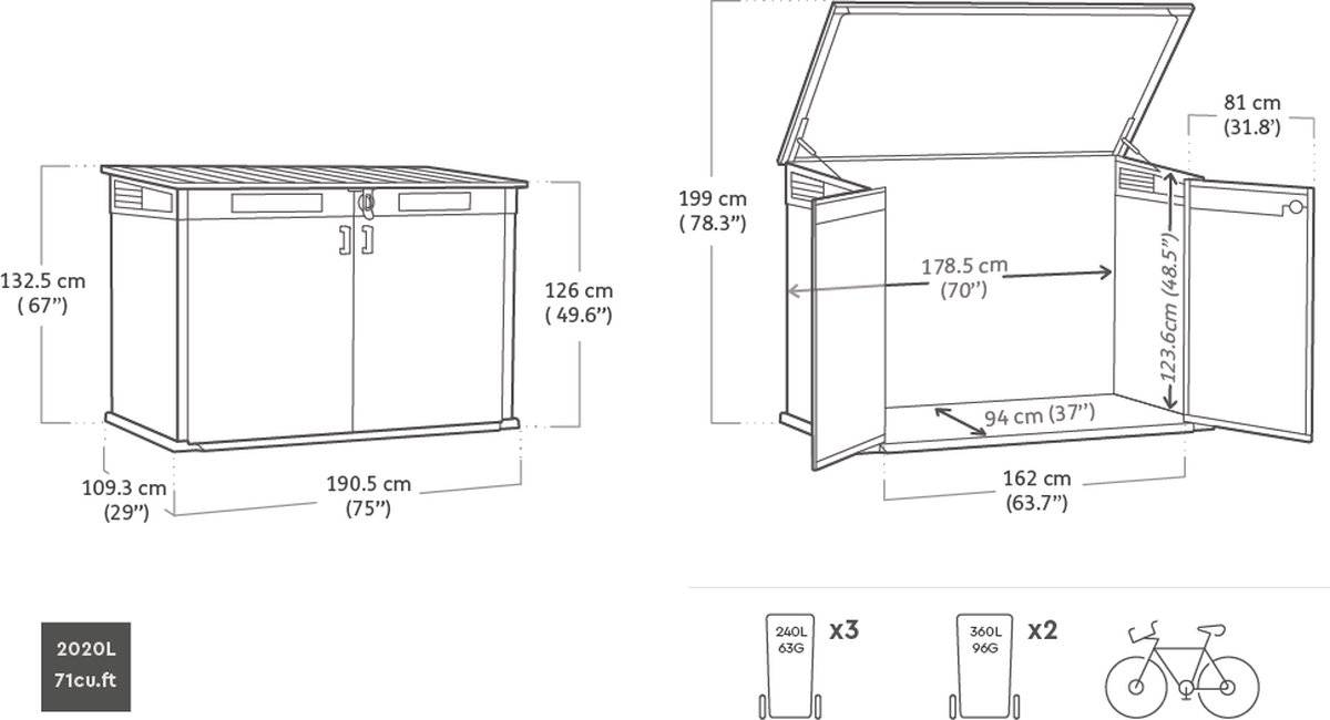 Keter - Coffre de rangement pour jardin Signature 2020L - Aspect bois Douglas - KETER - Image 9