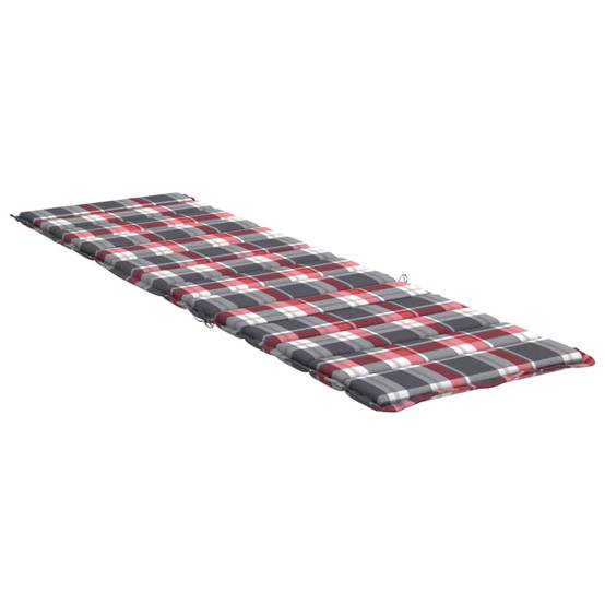 Coussin Bain de soleil | Coussin de chaise longue à carreaux rouge 200x60x3 cm Maison Chic - Image 4