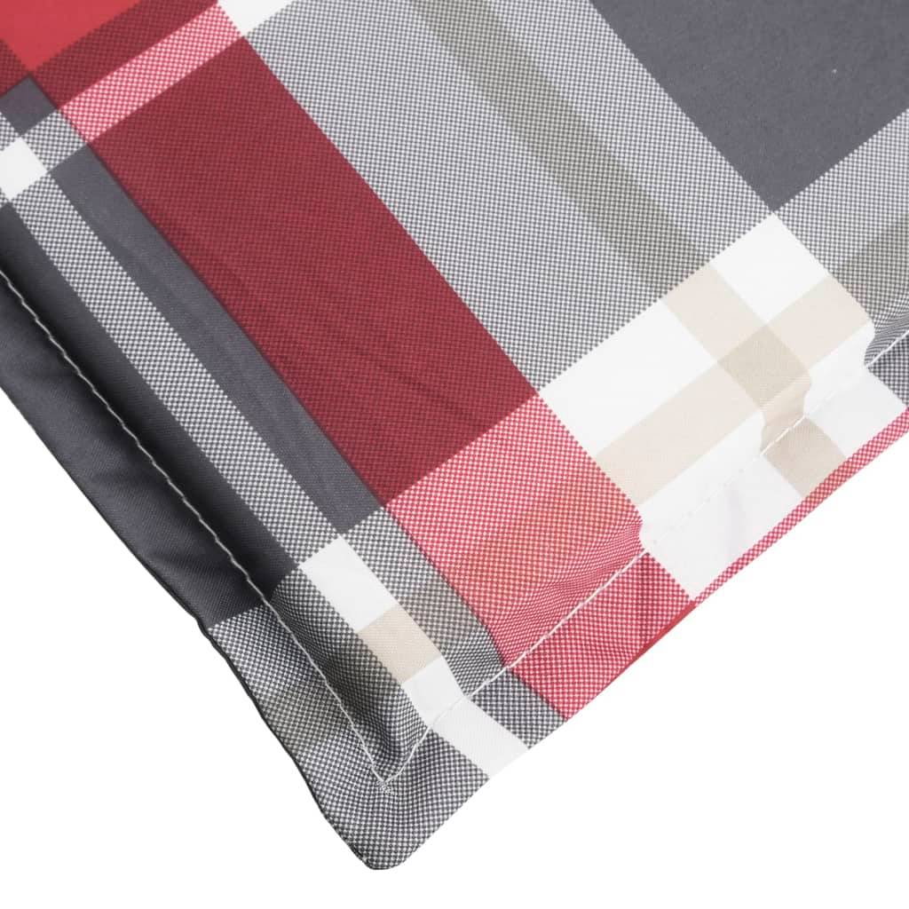 Coussin Bain de soleil | Coussin de chaise longue à carreaux rouge 200x60x3 cm Maison Chic - Image 6