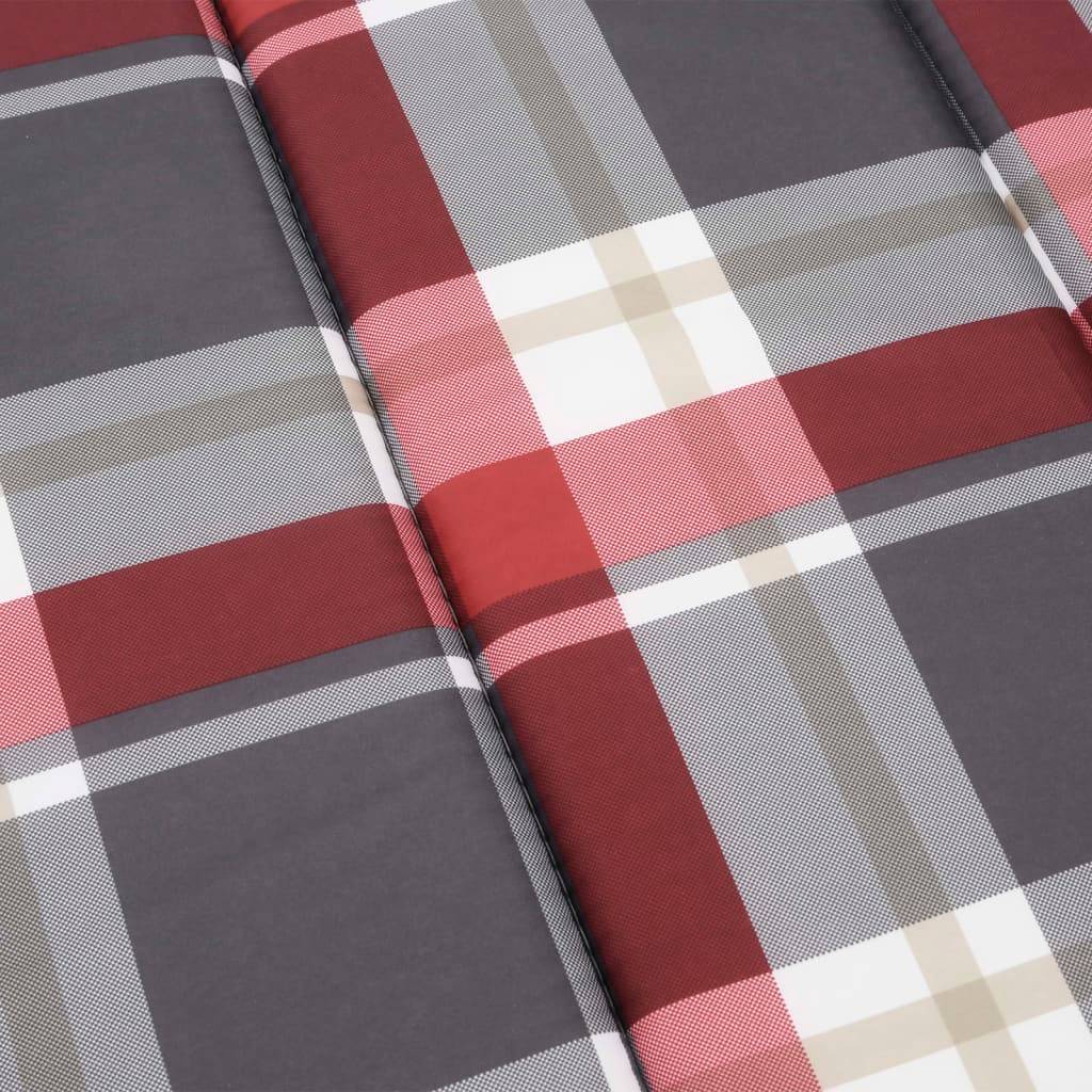 Coussin Bain de soleil | Coussin de chaise longue à carreaux rouge 200x60x3 cm Maison Chic - Image 7