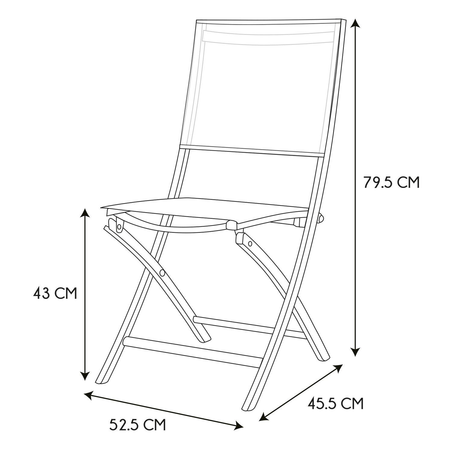Sans Marque - Lot de 4 Chaises pliantes d'extérieur Elba - Toilinux - Image 3