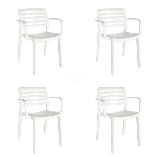Set 4 fauteuils intérieur, extérieur blanc WIND garbar - Image 1