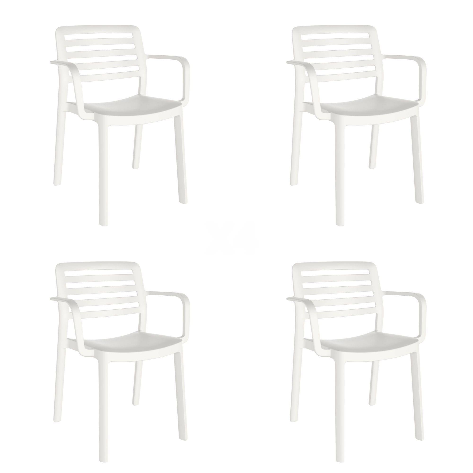 Set 4 fauteuils intérieur, extérieur blanc WIND garbar - Image 1