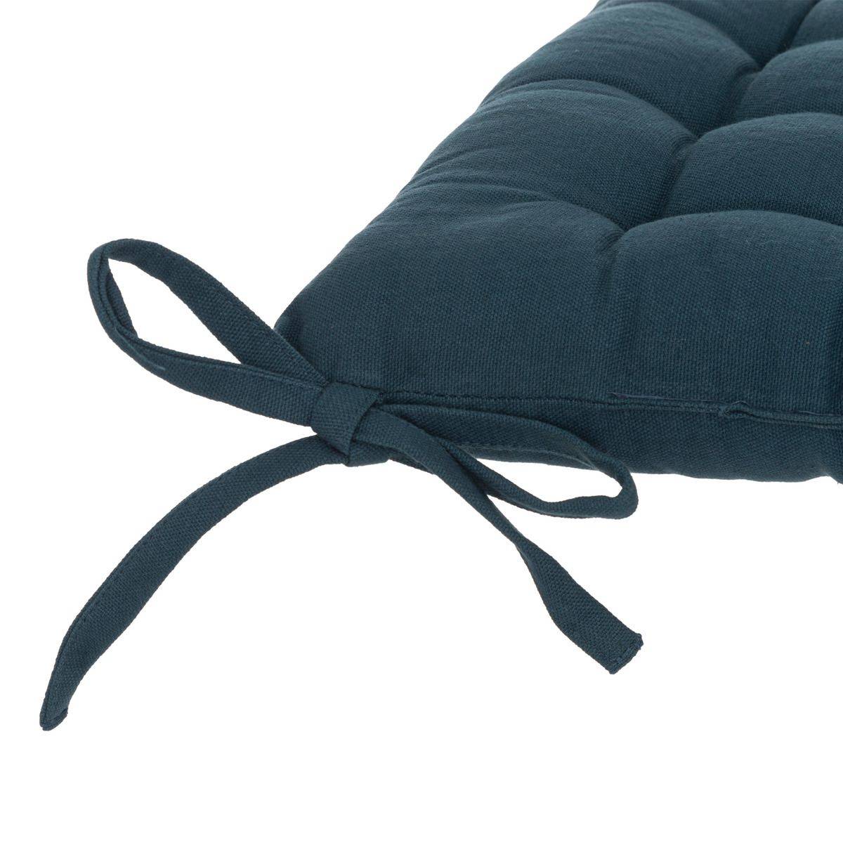 Lot de 6 Galettes de chaise en Coton Bleu egeen 38 x 38 cm - Image 2