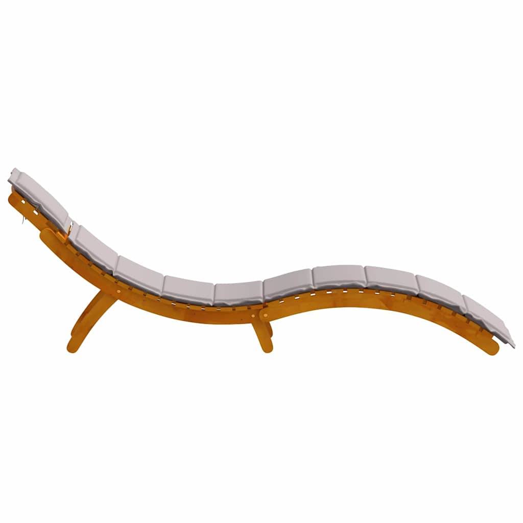 2 pcs Transat | Bain de soleil | Chaise longue avec coussin Taupe Bois d'Acacia Massif - Image 7