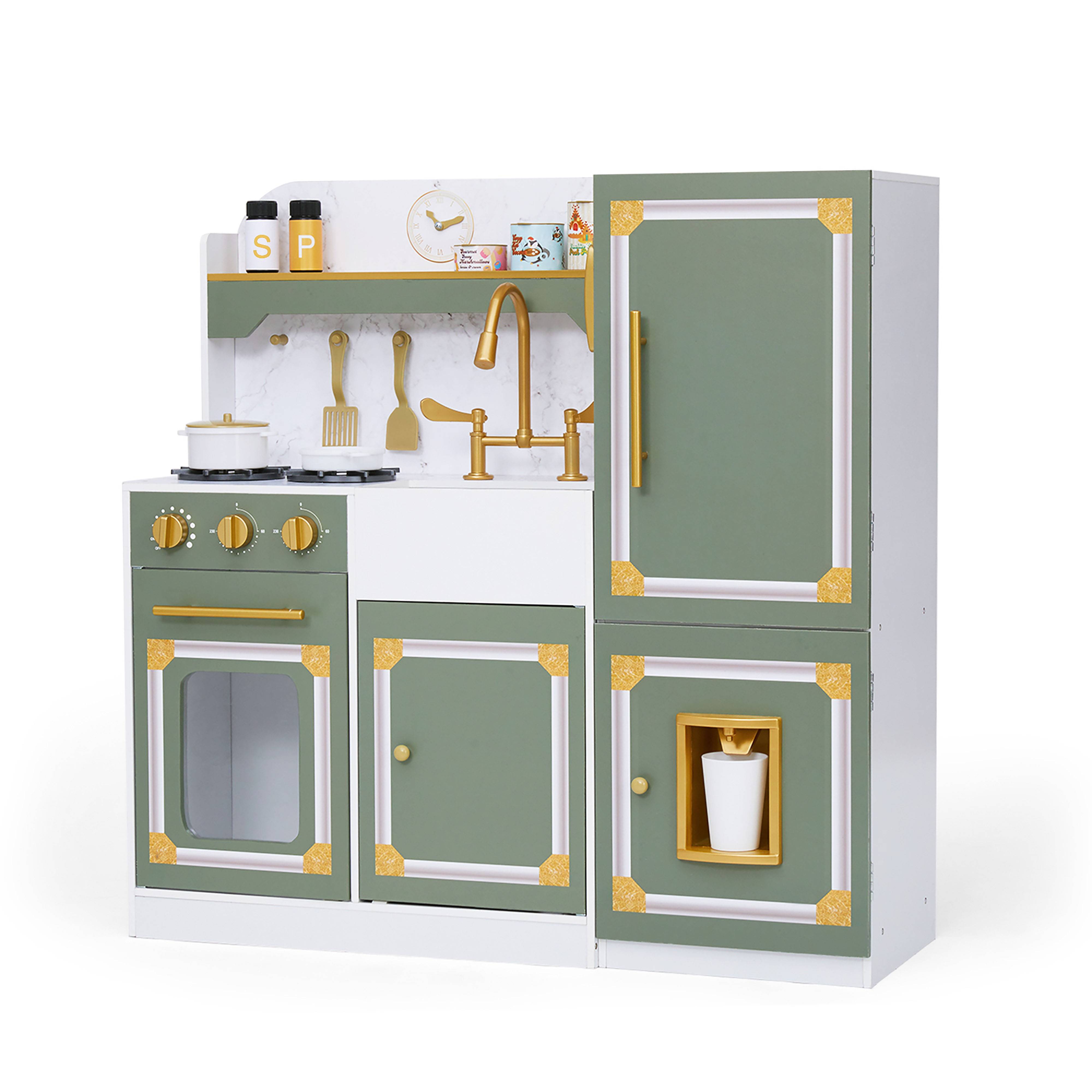 Cuisine en bois pour enfants 91.4cm, Vert Teamson Kids - Image 1