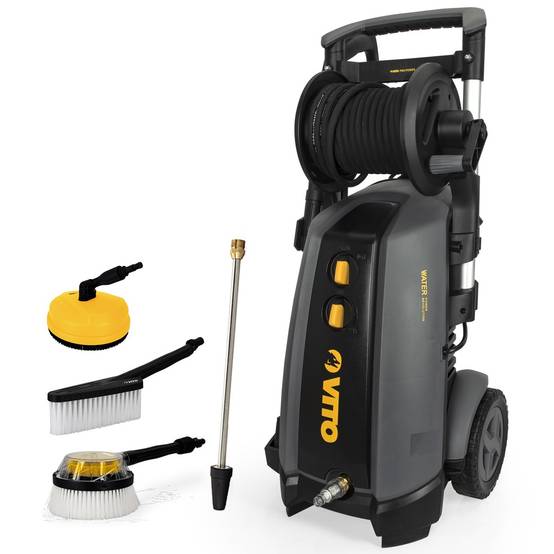 Nettoyeur haute pression 180 bars 3000W Moteur à induction Tuyau 8 m Lance turbo + 3 Brosses Réservoir détergent WR4 VITO - Image 1
