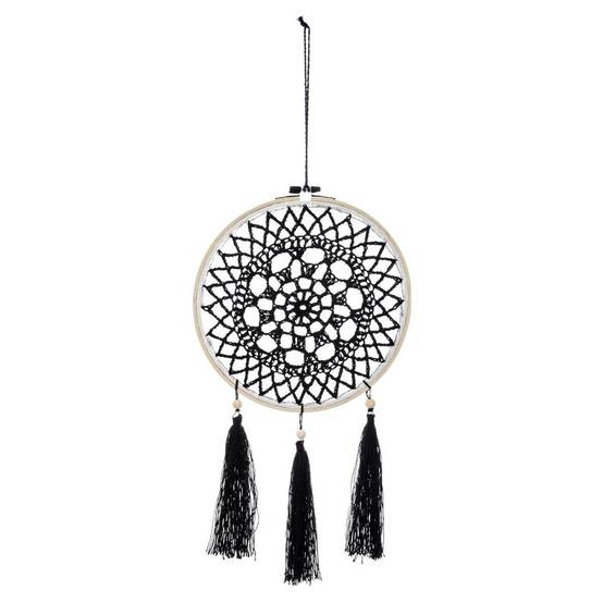 Attrape-Rêves Déco "Brodé" 43cm Noir - Image 1