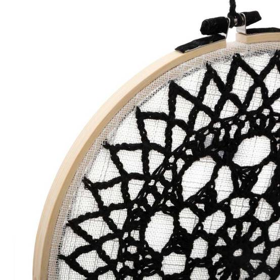 Attrape-Rêves Déco "Brodé" 43cm Noir - Image 2