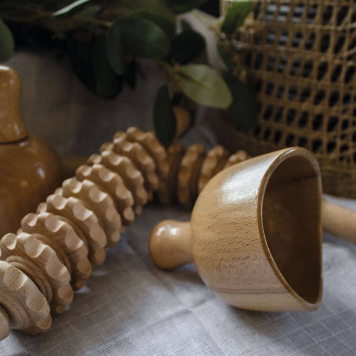Coupe suédoise en bois de hêtre pour massage madérothérapie, anti cellulite - Vivezen - Image 6