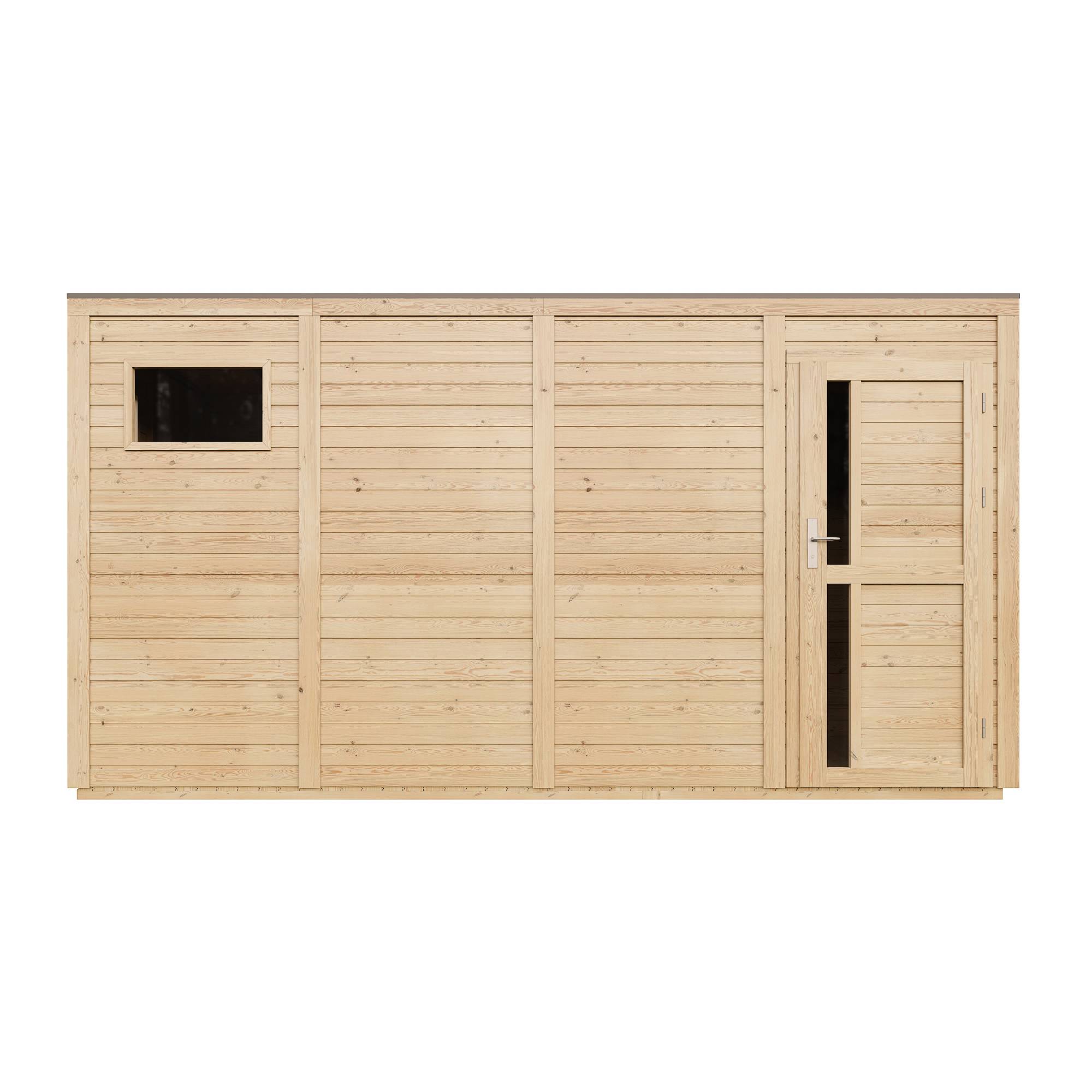 Timbela - Abri de Jardin en Bois - 8,16 m² / 206x404xH216 cm - avec sol traité - Timbela M327F1+M327G - Image 3