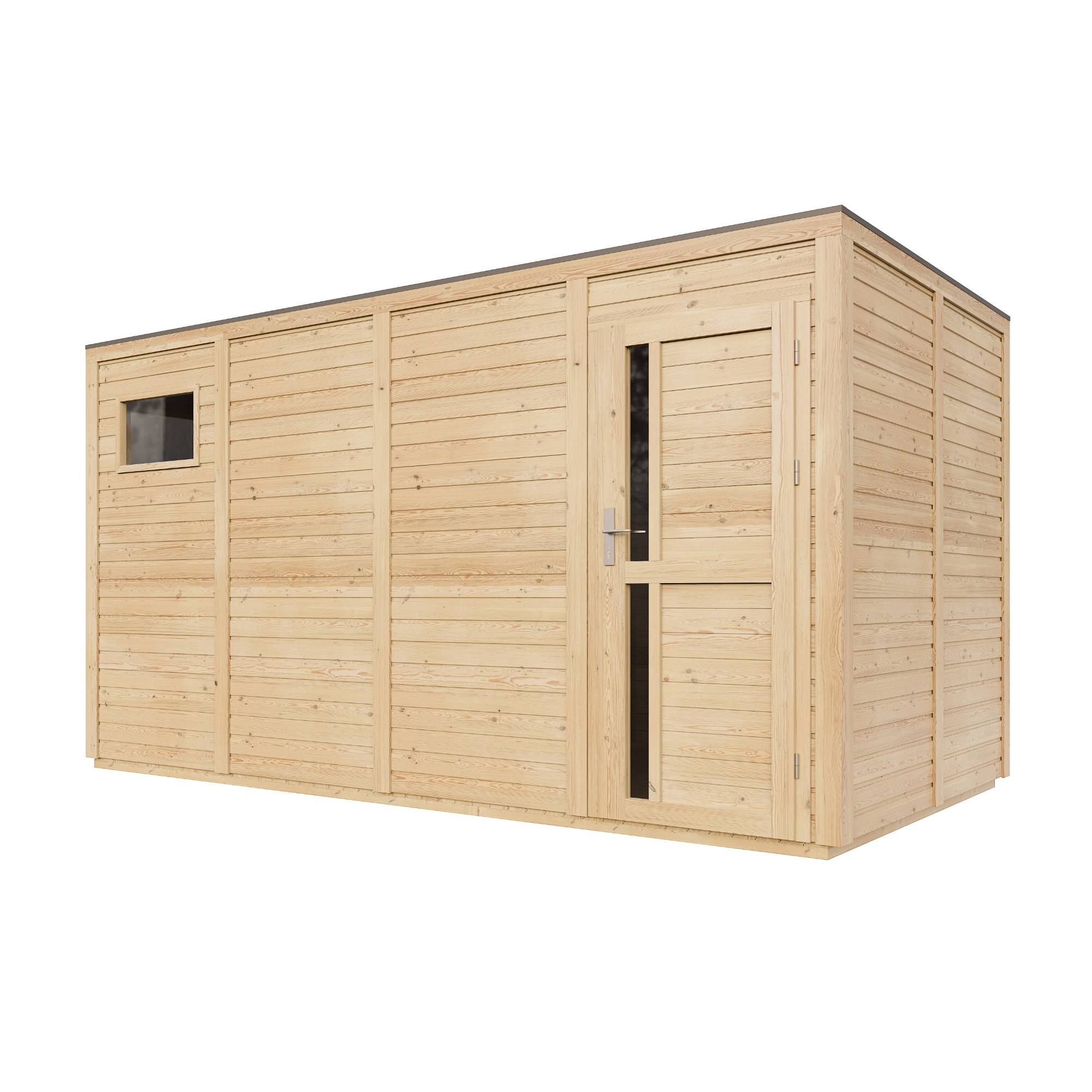 Timbela - Abri de Jardin en Bois - 8,16 m² / 206x404xH216 cm - avec sol traité - Timbela M327F1+M327G - Image 4
